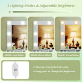 Vanity Table Set with Lighted Mirror and Cushion Stool