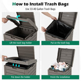 31 Gallon Large Outdoor Trash Can with Lid and Pull