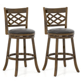 26 Inch Counter Height Bar Stools Set of 2 with Rubber Wood Frame