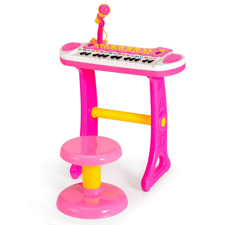 Teclado de piano de juguete de 31 teclas con micrófono y múltiples sonidos para niños de 3 años en adelante