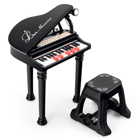 Teclado de piano para niños de 31 teclas con taburete y tapa de piano