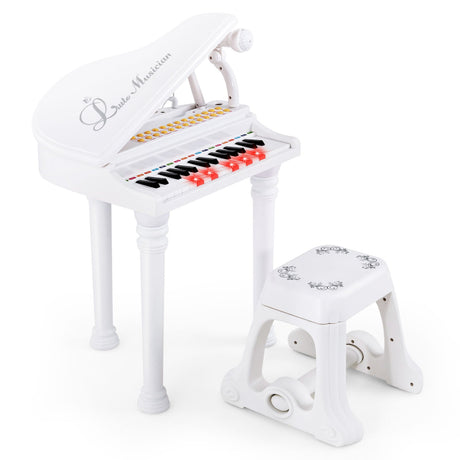 Teclado de piano para niños de 31 teclas con taburete y tapa de piano