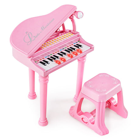 Teclado de piano para niños de 31 teclas con taburete y tapa de piano