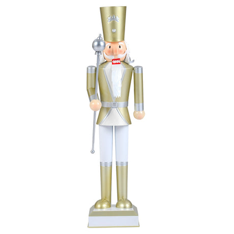 Cascanueces navideño de 32.5 pulgadas con sombrero de copa y hermoso cetro