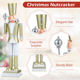 Cascanueces navideño de 32.5 pulgadas con sombrero de copa y hermoso cetro