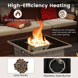 32.5 Inch Propane Fire Pit Table 5000 BTU with Tempered Glass Tabletop