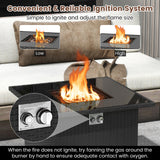 32.5 Inch Propane Fire Pit Table 5000 BTU with Tempered Glass Tabletop