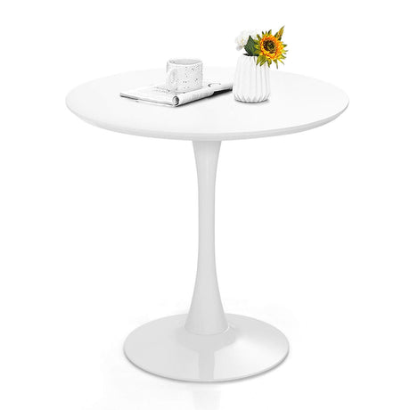 Mesa de comedor redonda Tulip moderna de 32 pulgadas con tapa de MDF - Blanca