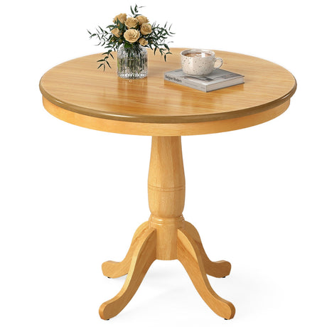 Mesa auxiliar redonda de pedestal de madera de 32 pulgadas