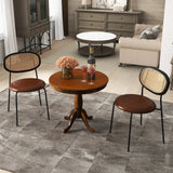32 Inch Wooden Round Pub Pedestal Side Table