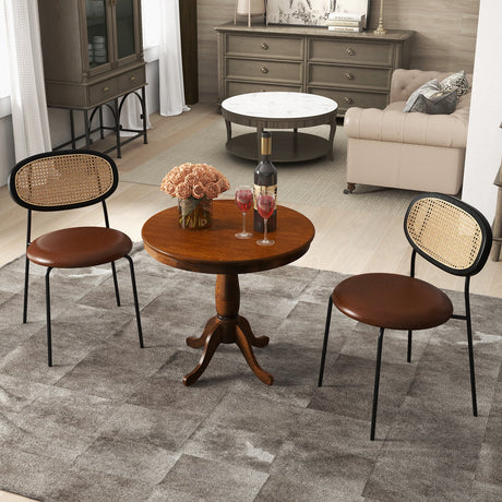 Mesa auxiliar redonda de pedestal de madera de 32 pulgadas