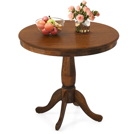 Mesa auxiliar redonda de pedestal de madera de 32 pulgadas