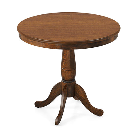 Mesa auxiliar redonda de pedestal de madera de 32 pulgadas