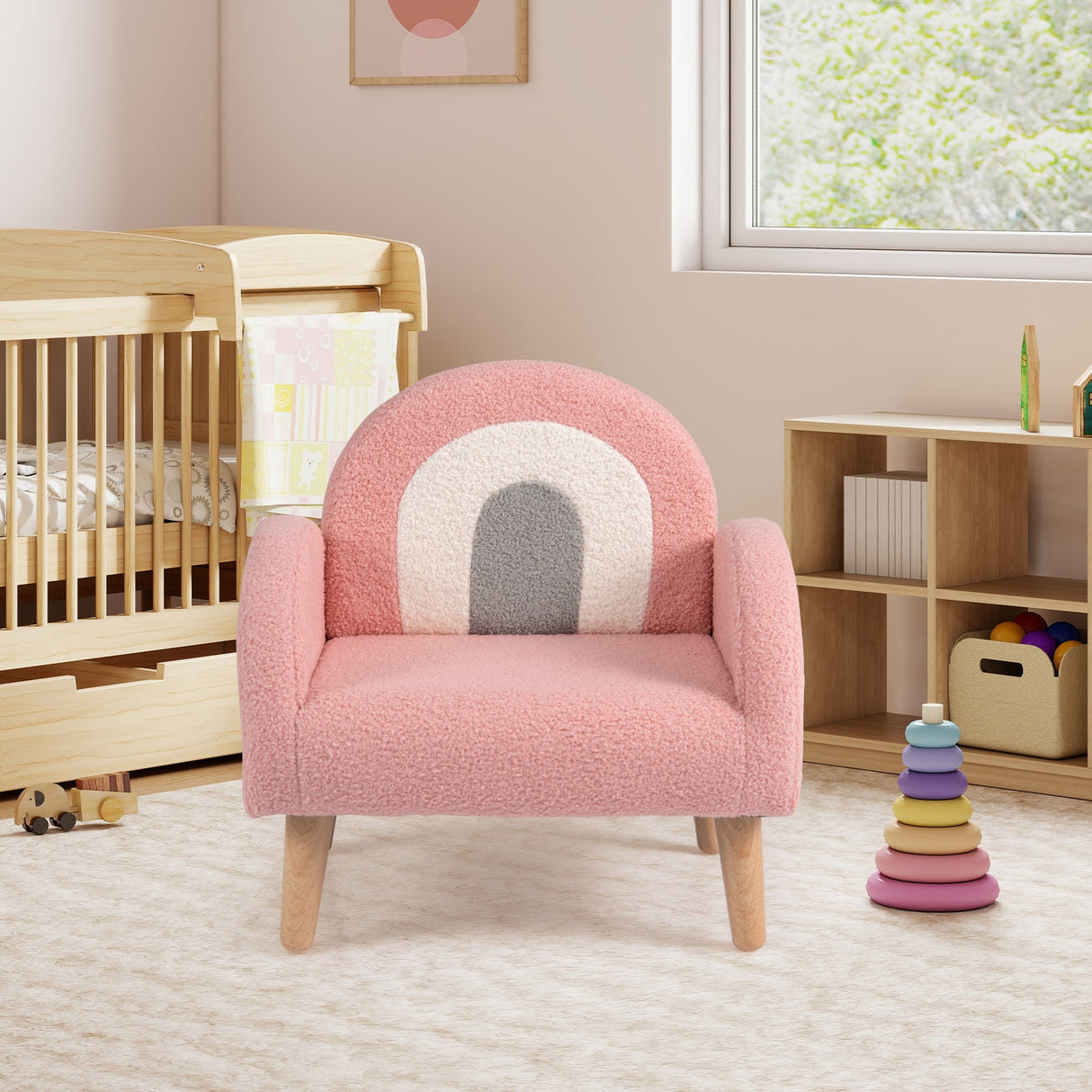 Sillón infantil con cómodo respaldo y reposabrazos - Rosa