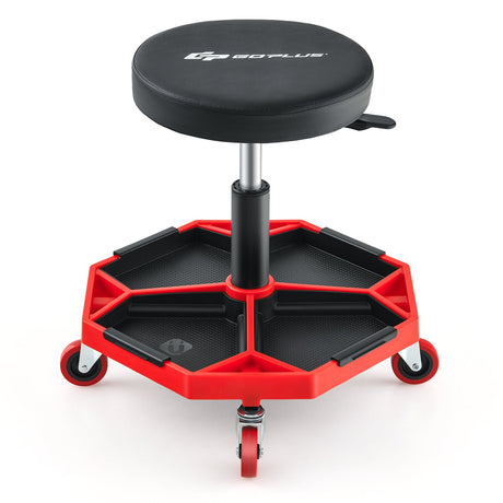 Taburete de mecánico neumático con ruedas, con capacidad de 150 kg y asiento acolchado