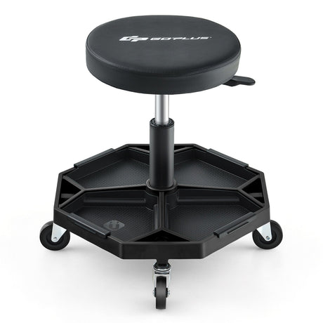 Taburete de mecánico neumático con ruedas, con capacidad de 150 kg y asiento acolchado