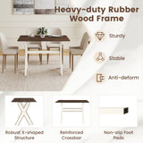 Mesa de comedor moderna, mesa de cocina de madera con estructura en forma de X - Blanca