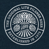 Miller Lite Beer Logo Front and Back Print T-Shirt - Denim Black Heather
