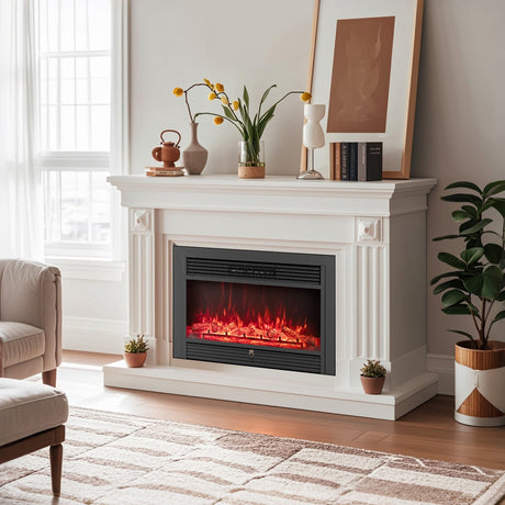 Inserto de chimenea eléctrica de 33/36 pulgadas 750W/1500W Calentador de chimenea empotrado