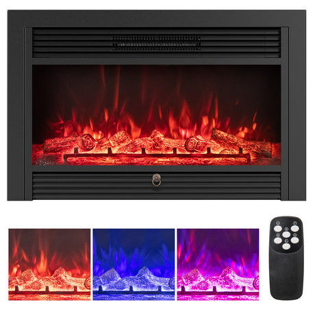 Inserto de chimenea eléctrica de 33/36 pulgadas 750W/1500W Calentador de chimenea empotrado