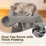 Torre para gatitos de 33.5 pulgadas con condominio de 2 niveles y percha superior acolchada