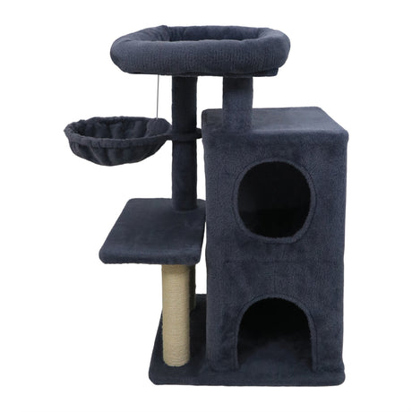 Torre para gatitos de 33.5 pulgadas con condominio de 2 niveles y percha superior acolchada