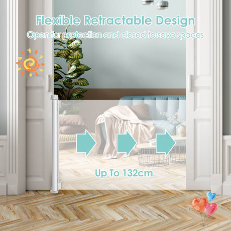 Barrera de seguridad retráctil de malla de 84 cm de alto para uso en interiores y exteriores