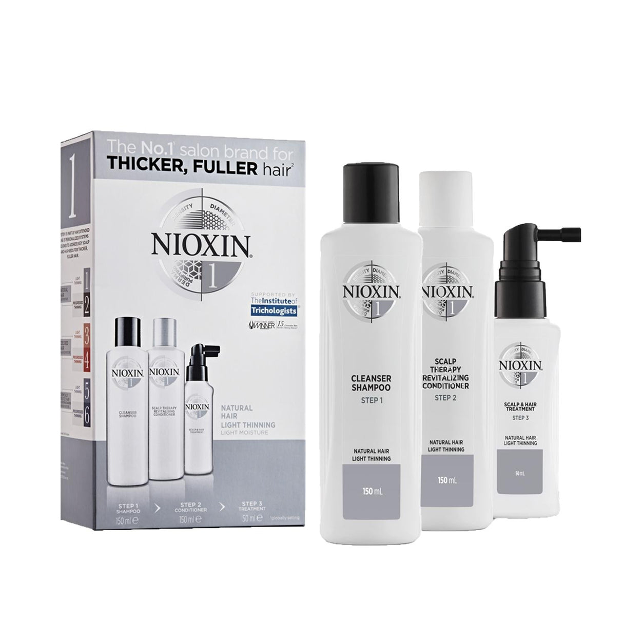 Nioxin Hair Care Set - Anti-Hair Loss Solution for Natural Hair, Travel-Sized