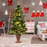 Árbol de Navidad LED con bayas rojas y piñas