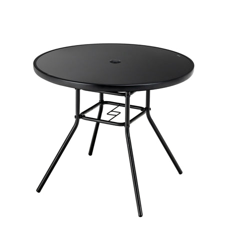 Mesa de comedor para patio de 34 pulgadas con orificio para sombrilla de 1.5 pulgadas para jardín