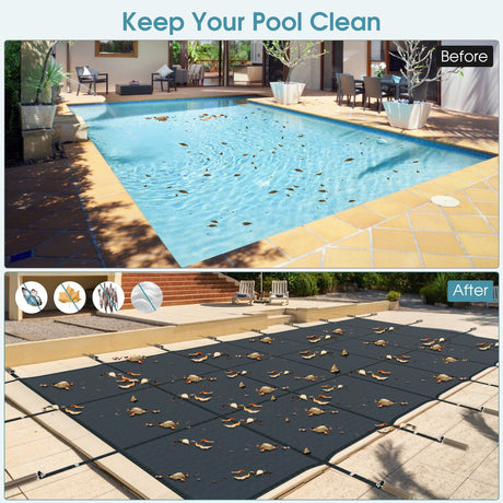 34 x 18 pies Cubierta de seguridad para piscina se adapta a piscinas enterradas de 32 x 16 pies