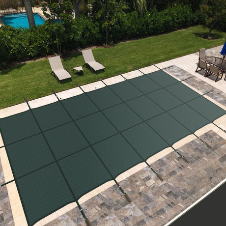 34 x 18 pies Cubierta de seguridad para piscina se adapta a piscinas enterradas de 32 x 16 pies