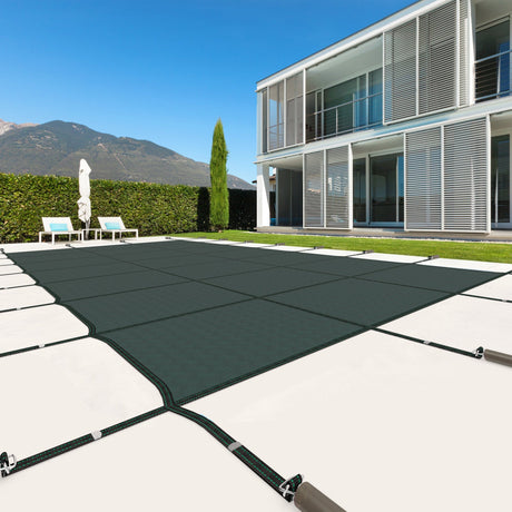 34 x 18 pies Cubierta de seguridad para piscina se adapta a piscinas enterradas de 32 x 16 pies