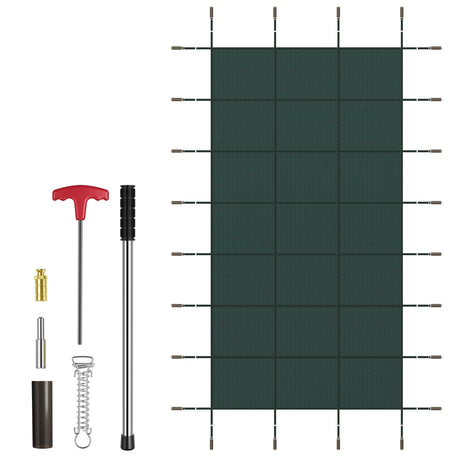 34 x 18 pies Cubierta de seguridad para piscina se adapta a piscinas enterradas de 32 x 16 pies