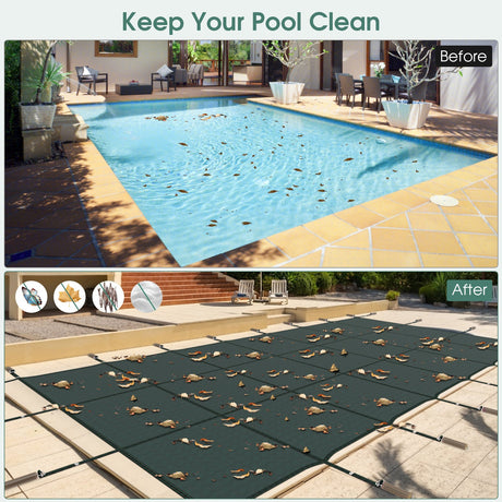 34 x 18 pies Cubierta de seguridad para piscina se adapta a piscinas enterradas de 32 x 16 pies