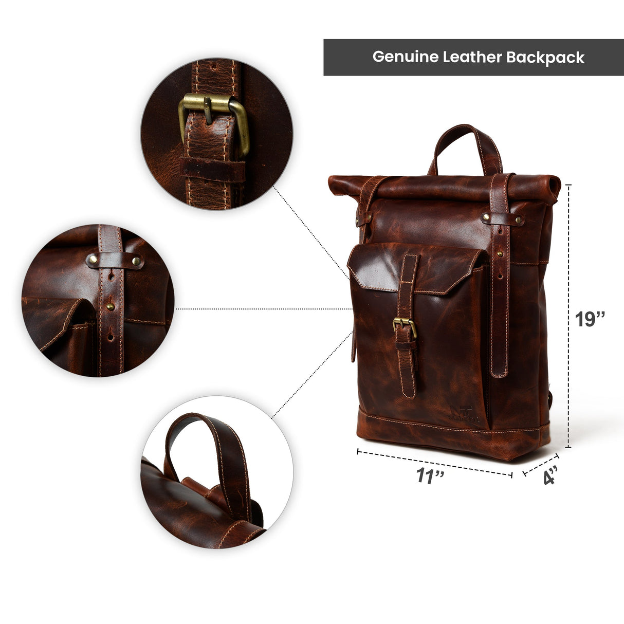 Mochila Marrón Saddleback - Tapa Enrollable
