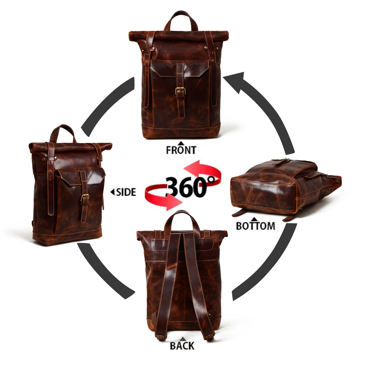 Mochila Marrón Saddleback - Tapa Enrollable