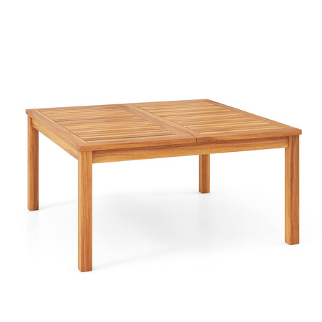 Mesa de centro/auxiliar de madera maciza de acacia para patio de 35.5 pulgadas