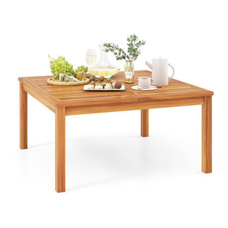 Mesa de centro/auxiliar de madera maciza de acacia para patio de 35.5 pulgadas