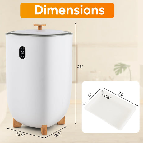 Cubo Calentador de Toallas Grande para el Hogar de 35 L con Función de Apagado Automático - Blanco
