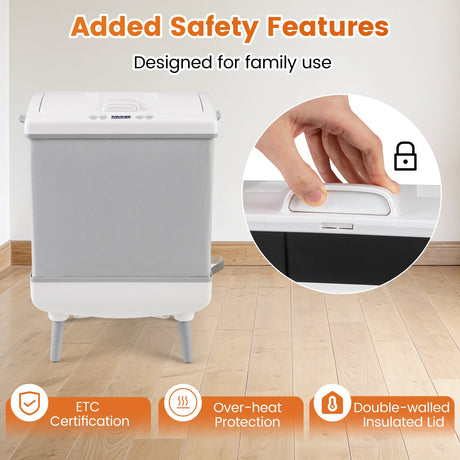 Calentador de toallas grande de 35 L con modos de calentamiento y secado para baño