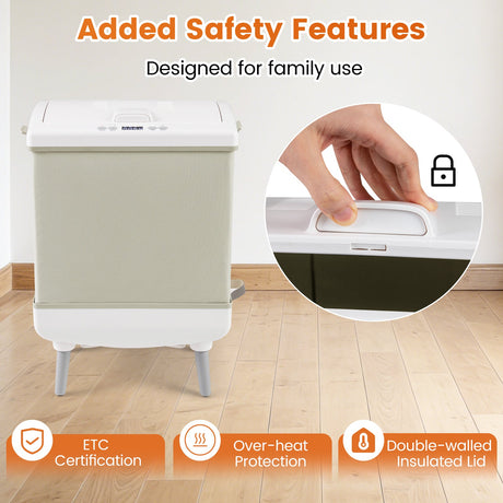Calentador de toallas grande de 35 L con modos de calentamiento y secado para baño