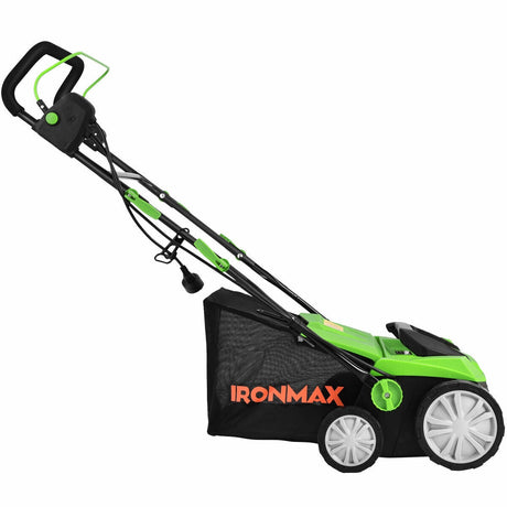 Escarificador eléctrico de 15 pulgadas y 13 amperios con bolsa recolectora y cuchillas extraíbles