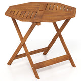 Mesa de comedor octagonal de madera maciza para patio de 35.5 pulgadas con orificio para sombrilla de 1.97 pulgadas