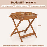 Mesa de comedor octagonal de madera maciza para patio de 35.5 pulgadas con orificio para sombrilla de 1.97 pulgadas
