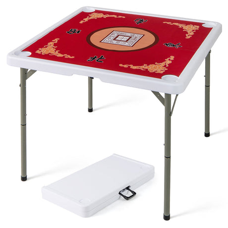 Mesa de Mahjong Plegable de 35 Pulgadas para 4 Jugadores con Portavasos