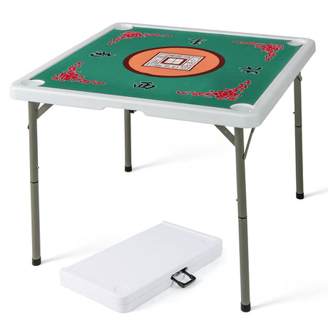 Mesa de Mahjong Plegable de 35 Pulgadas para 4 Jugadores con Portavasos