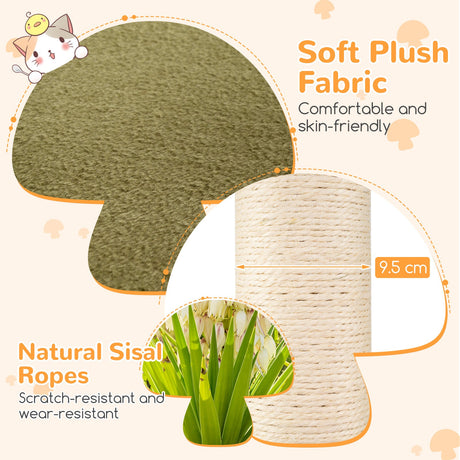 Torre para gatos de 35 pulgadas de alto con postes rascadores de sisal, condominio para gatos y plataformas acolchadas - Multicolor