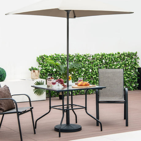 Mesa de comedor para patio de 35 x 35 pulgadas con orificio para sombrilla de 1.5 pulgadas sin sombrilla