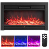 33/36-Inch Electric Fireplace Insert 750W/1500W Recessed Fireplace Heater
